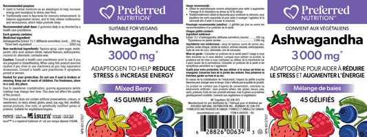 Ashwagandha 3000mg 45 gummies