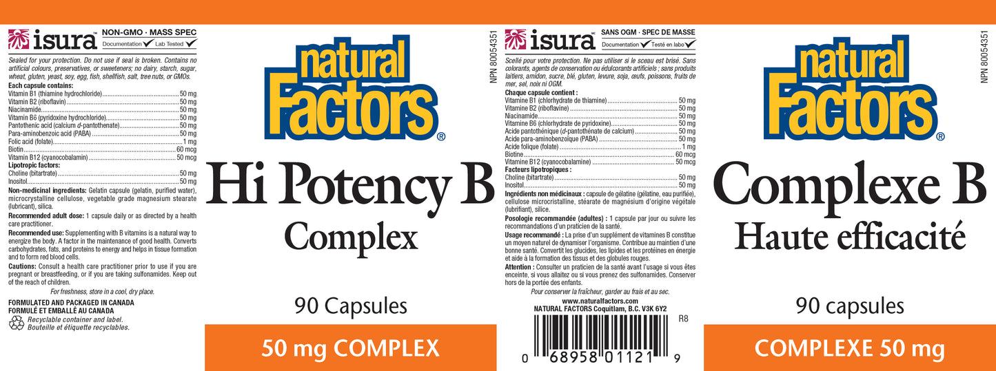 Hi Potency B Complex 90 capsules