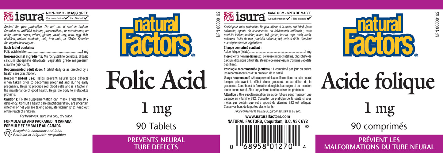 Folic Acid 1mg 90tabs