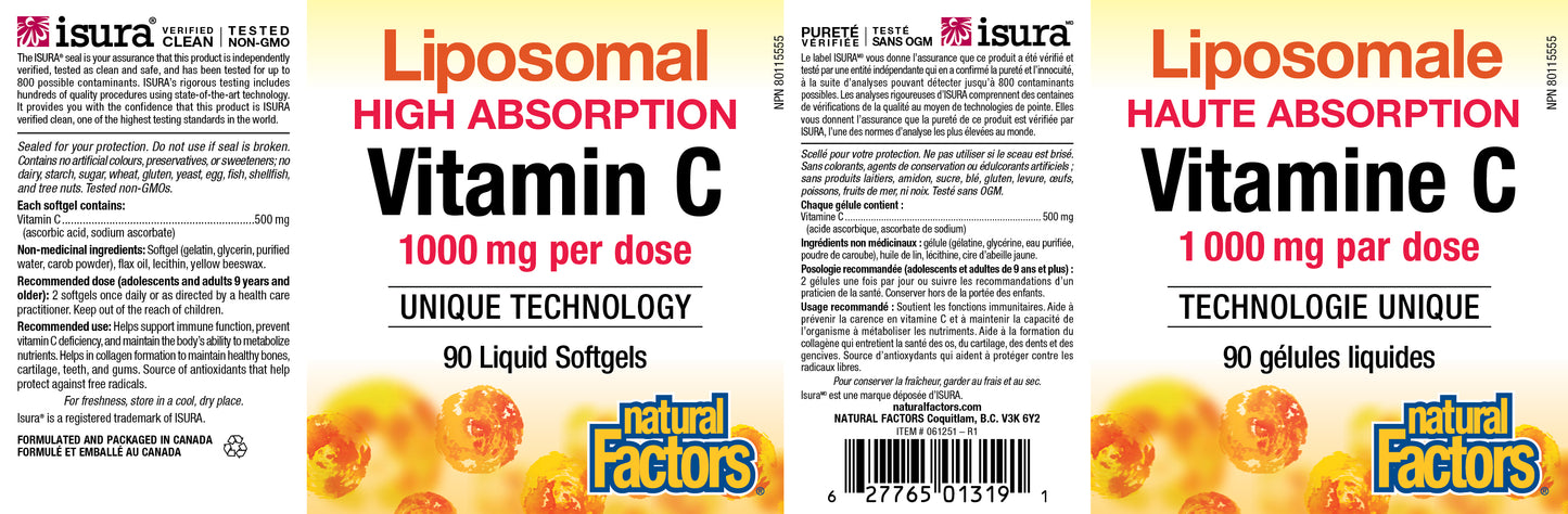 Liposomal Vitamin C 1000 mg 90 gel caps