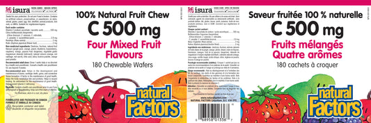 C 500mg mixed fruit 180 chews