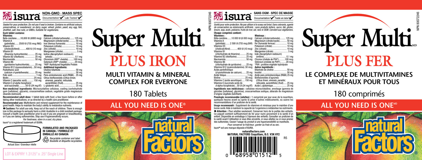 Super Multi plus iron 180tabs