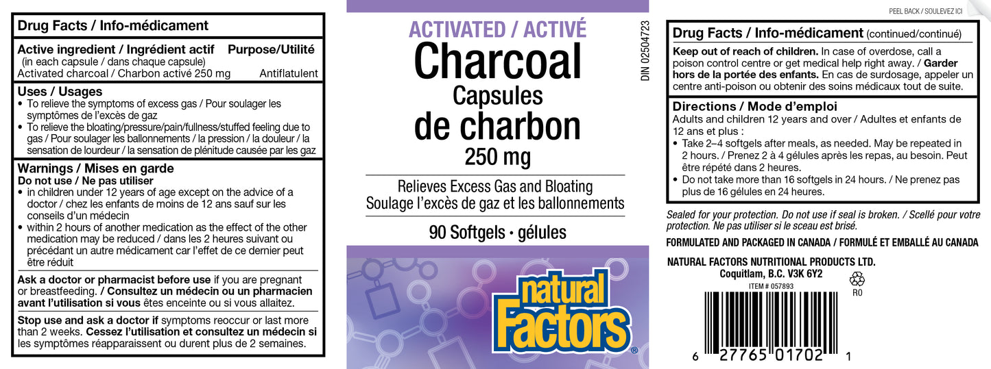 Activated Charcoal 250mg 90softgels
