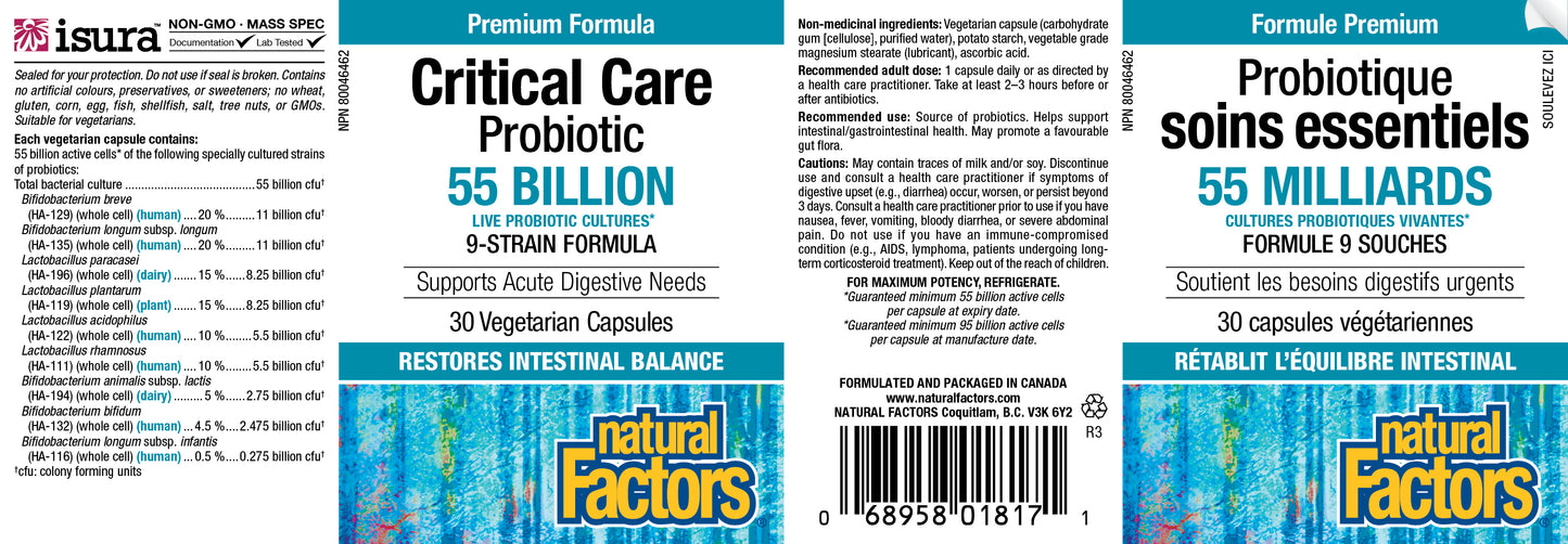 Critical Care Probiotic 55bill 30cap