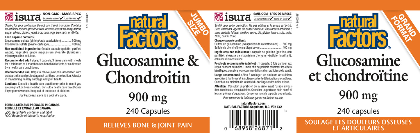 Glucosamine & Chondroitin 900mg 240caps