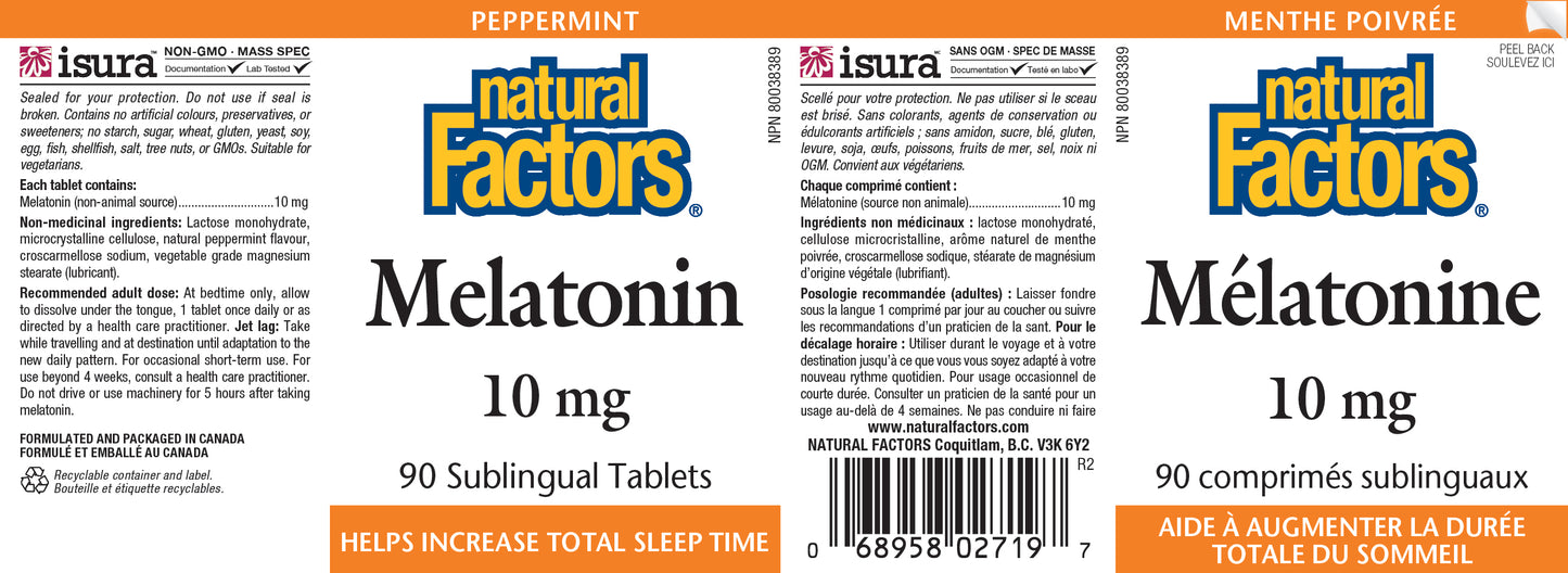 Melatonin sublingual 10mg 90tabs