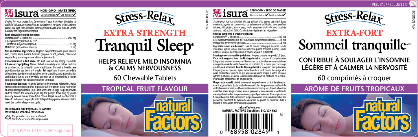 Extra Strength Tranquil Sleep 60 chew