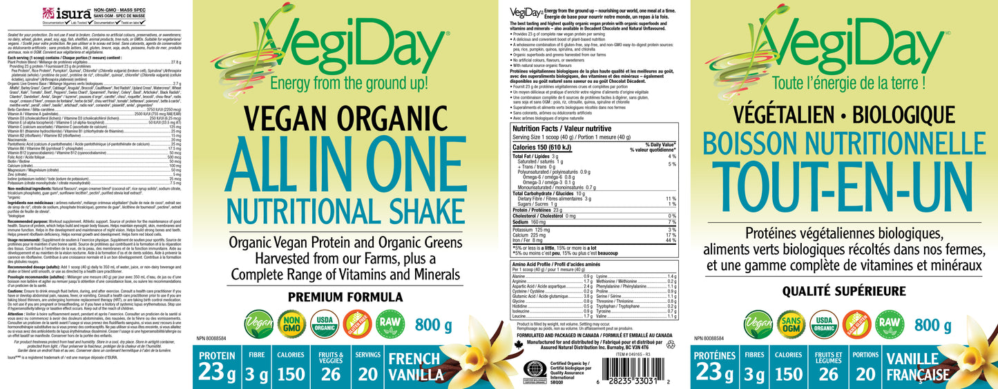 VegiDay all-in-one Plant-Based protein vanilla 800g