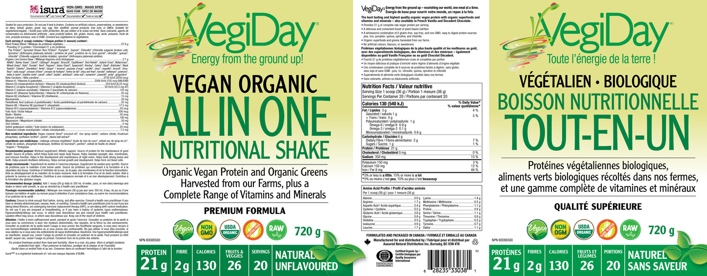 VegiDay all-in-one Plant-Based Protein unflavoured 720g