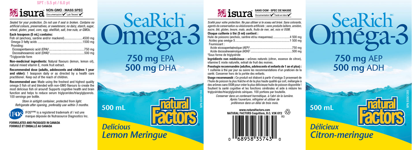 SeaRich Omega-3 750EPA lemon 500ml