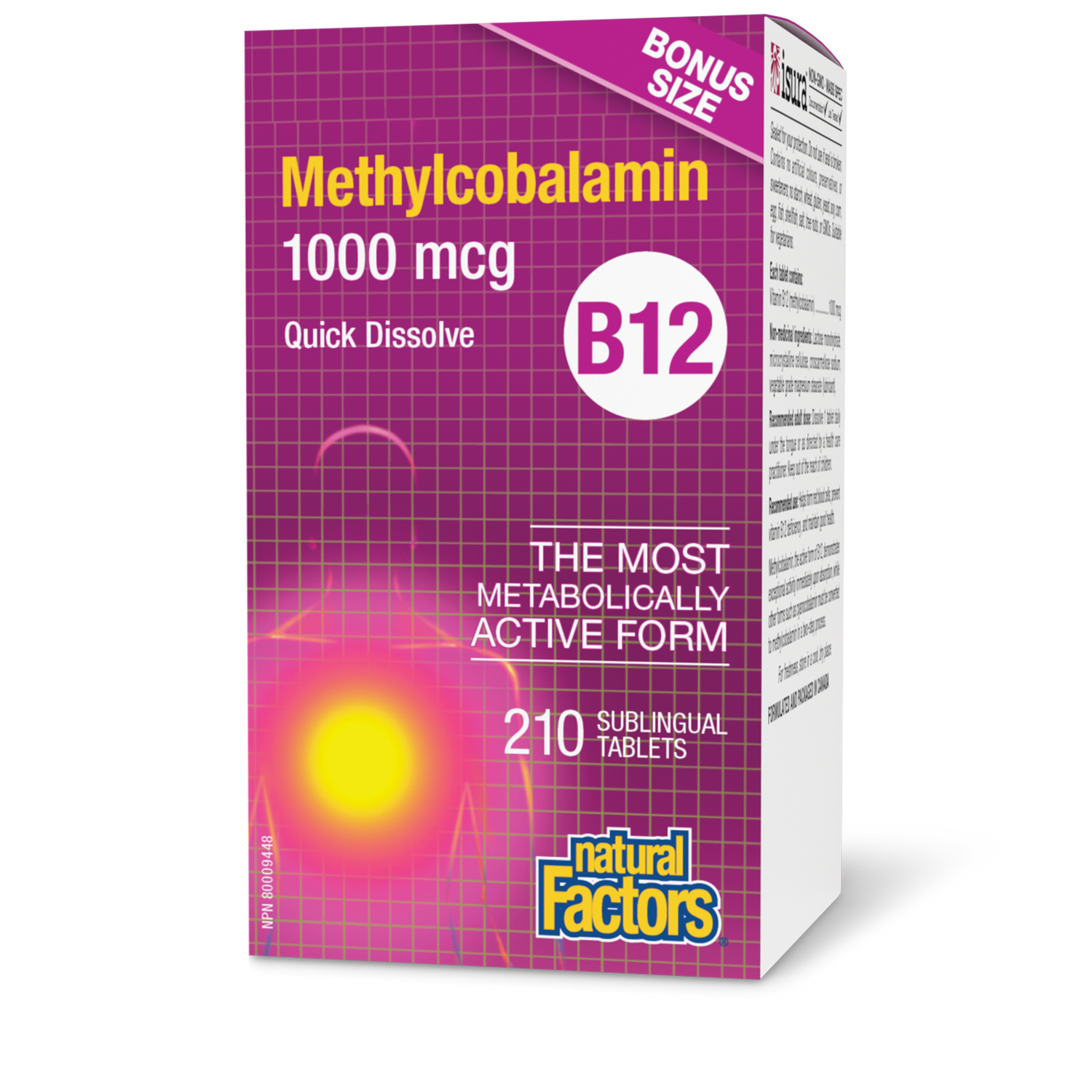 Methylcobalamin B12 1000mcg 210 tabs bonus bottle