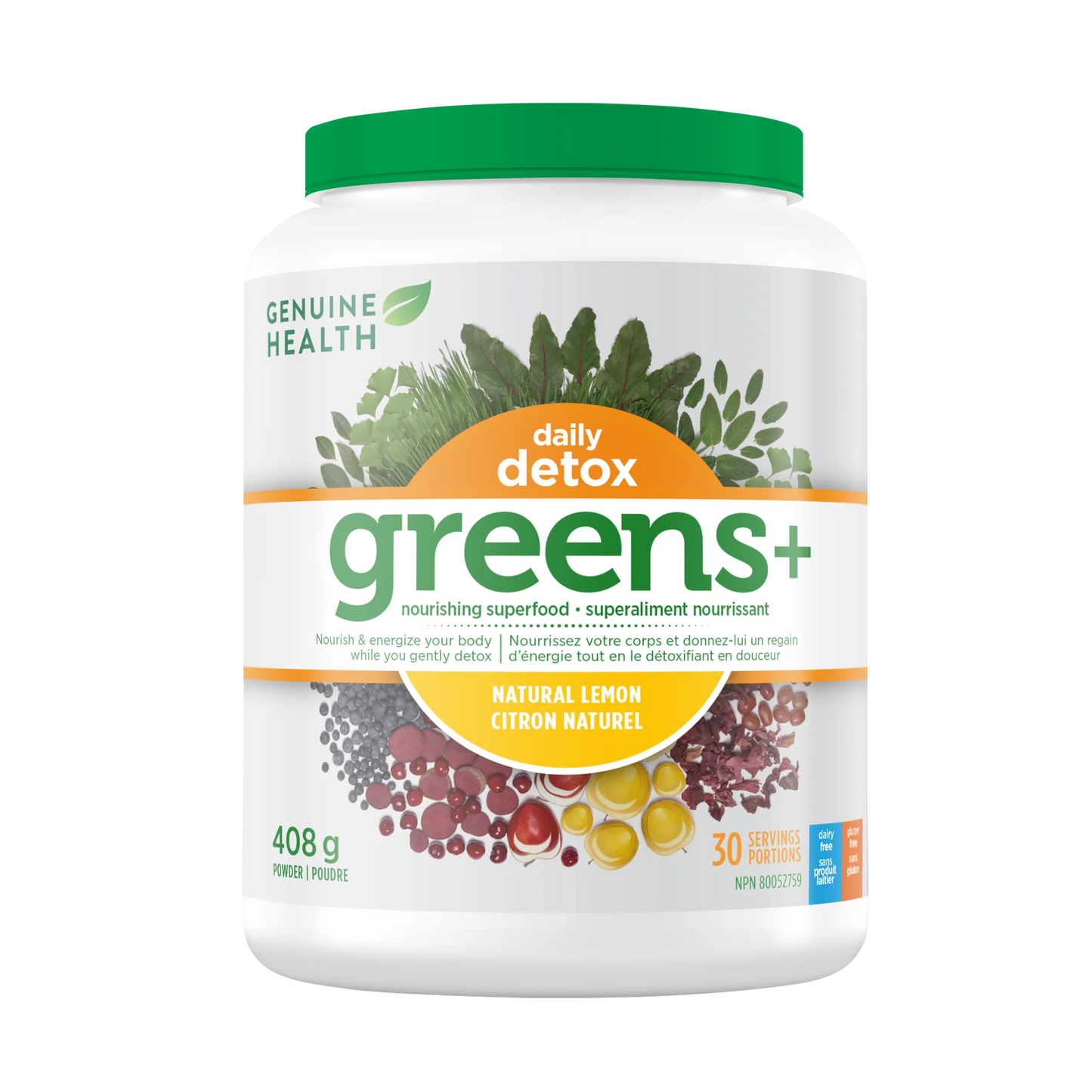 Greens+ Daily Detox Natural Lemon 405g