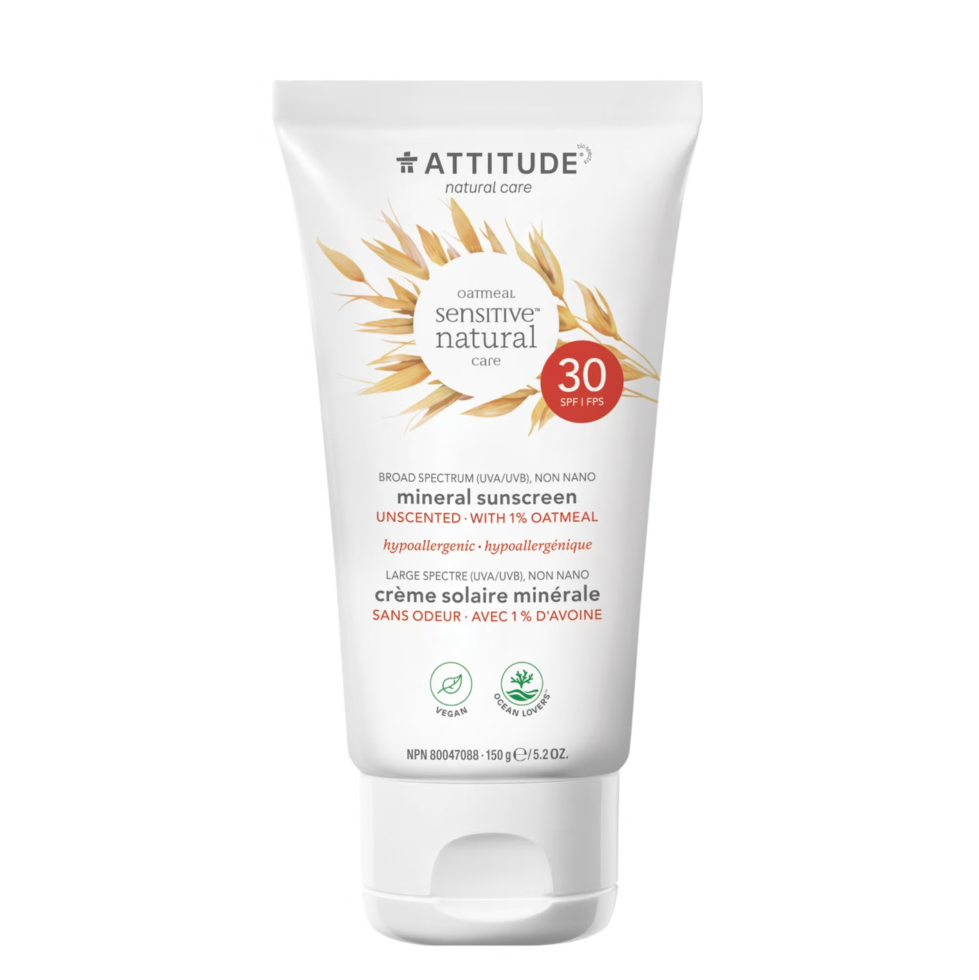 Mineral Sunscreen Unscented sensitive skin SPF30 150g