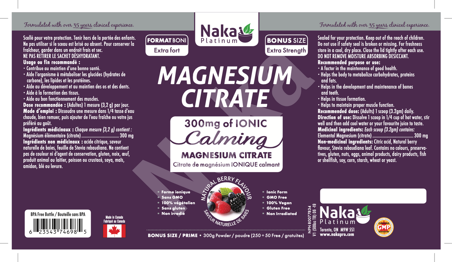 Magnesium citrate 300mg powder 250g berry
