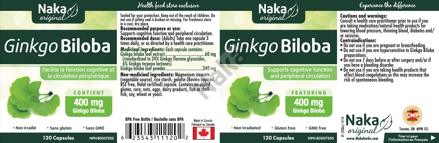 NAKA Ginkgo Biloba 400mg 240caps