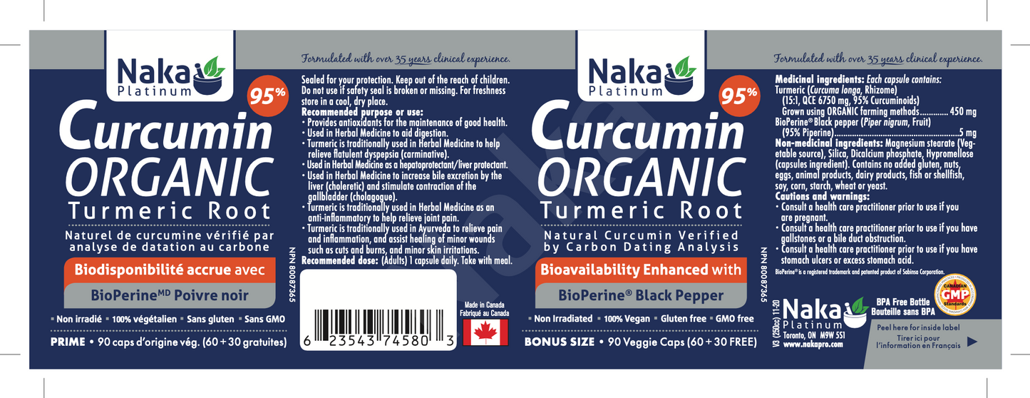 NAKA Organic Curcumin 90caps